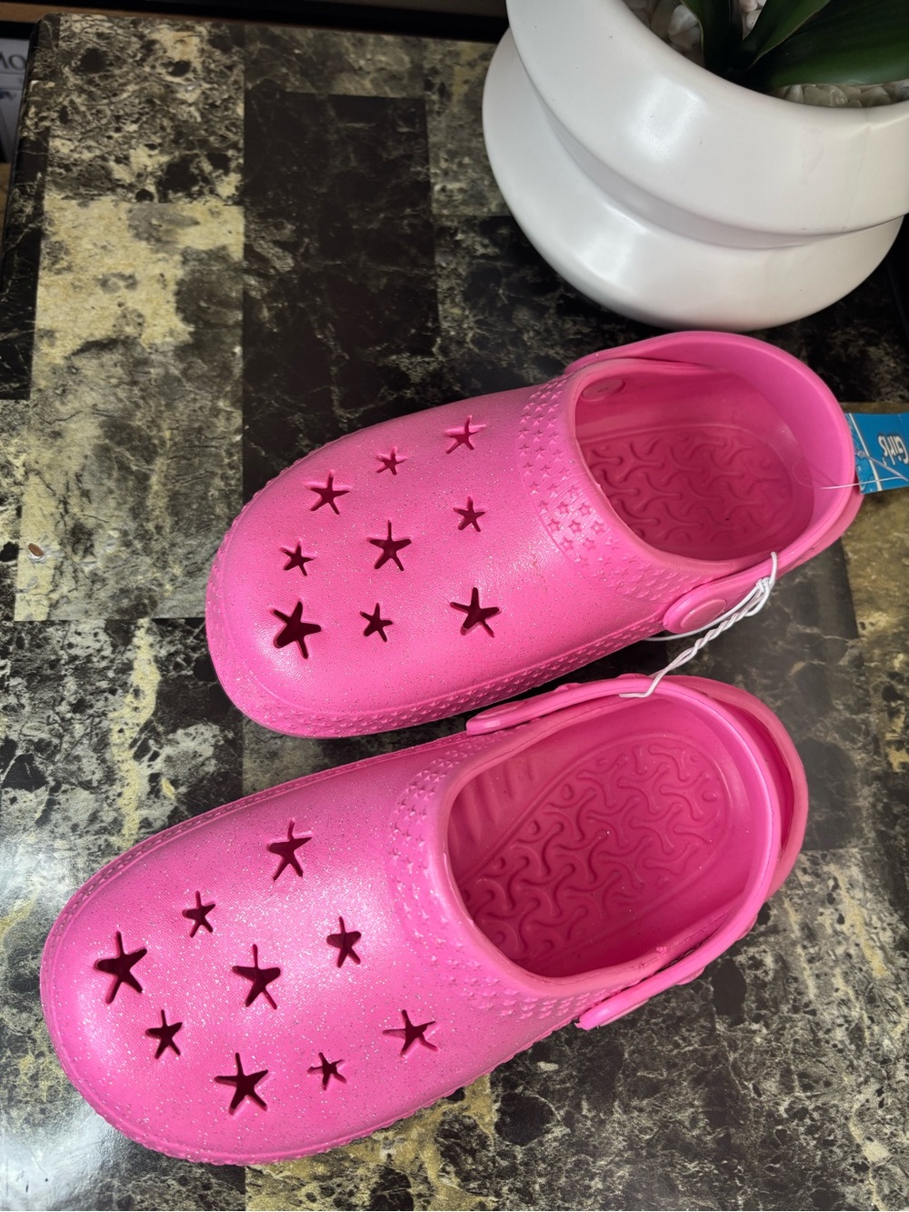 Kids Pink Star Clog Shoes
